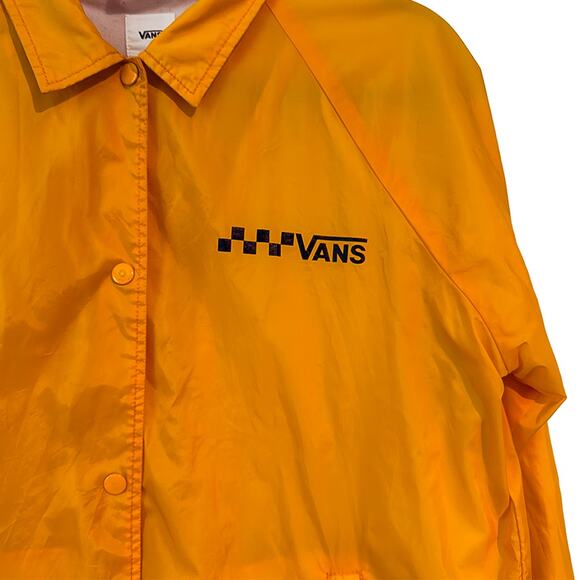 Vans Thanks Coach Jacket Lightweight Snap-Front Windbreaker Yellow Women's M - Picture 3 of 10